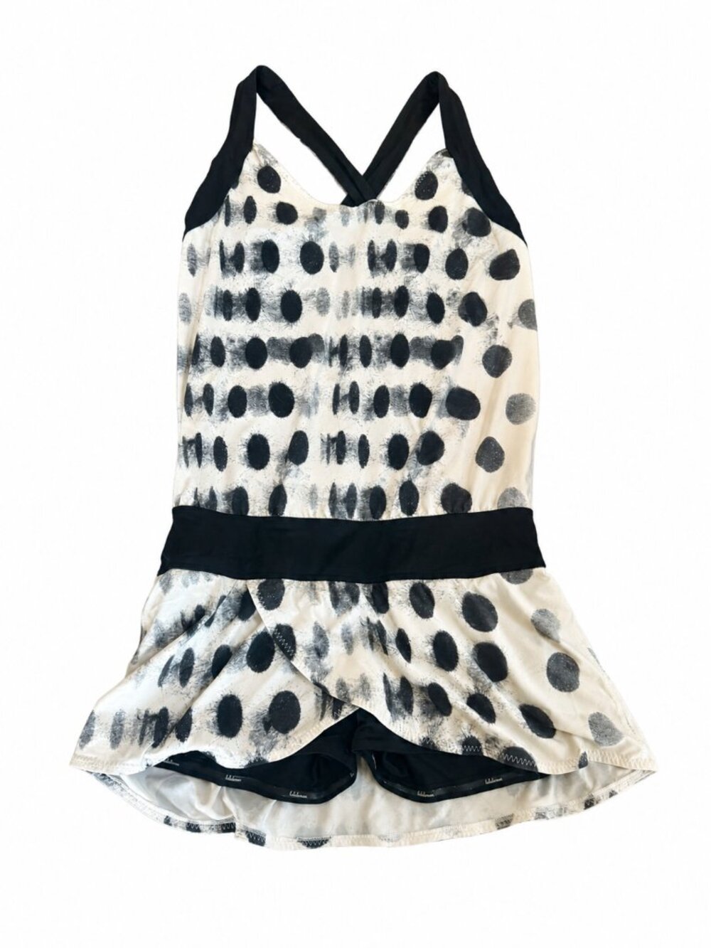 Lululemon Black White Athletic Tennis Dress Size 8 Built-In Shorts